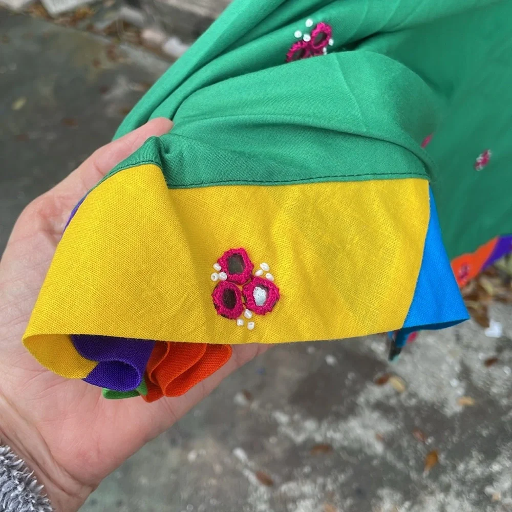 Full circle maxi skirt with Gujarati mirror work